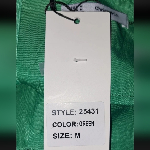 Christy & Co Emerald Green Maxi Dress Size Medium Off Shoulder Pockets NWT B21#7 - Picture 5 of 9
